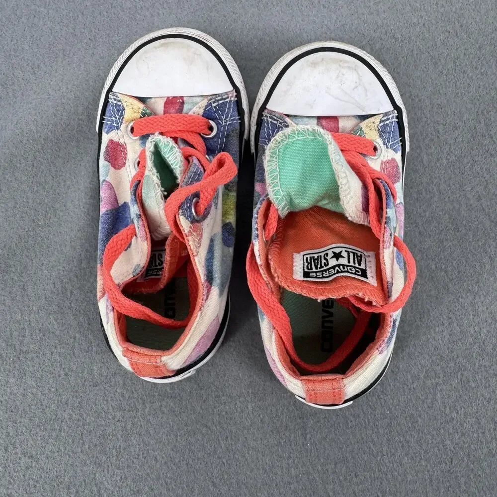 Converse All Star Shoes Infant Size 7 Multicolor Polka Dot‎ Low Top Sneakers